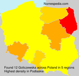 Surname Goliczewska in Poland Surname Goliczewska in Poland