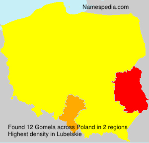 Surname Gomela in Poland Surname Gomela in Poland