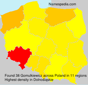 Surname Gomulkiewicz in Poland Surname Gomulkiewicz in Poland