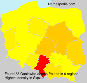 Surname Goniewicz in Poland Surname Goniewicz in Poland