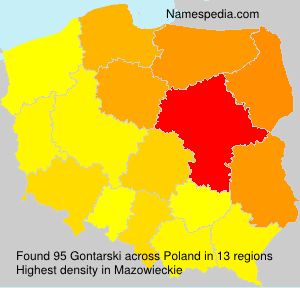 Surname Gontarski in Poland Surname Gontarski in Poland