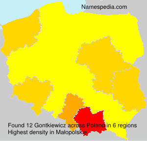 Surname Gontkiewicz in Poland Surname Gontkiewicz in Poland