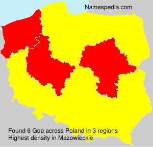 Surname Gop in Poland Surname Gop in Poland