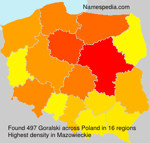 Surname Goralski in Poland Surname Goralski in Poland
