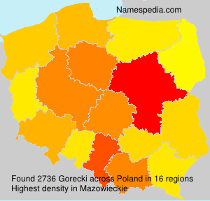 Surname Gorecki in Poland Surname Gorecki in Poland