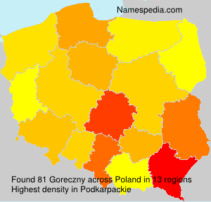 Surname Goreczny in Poland Surname Goreczny in Poland