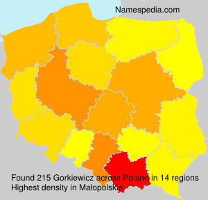 Surname Gorkiewicz in Poland Surname Gorkiewicz in Poland