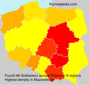 Surname Gotkiewicz in Poland Surname Gotkiewicz in Poland