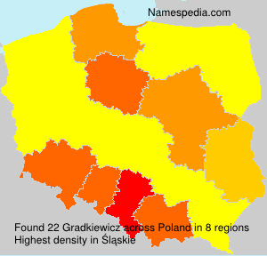 Surname Gradkiewicz in Poland Surname Gradkiewicz in Poland