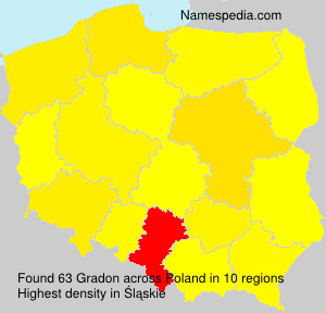 Surname Gradon in Poland Surname Gradon in Poland