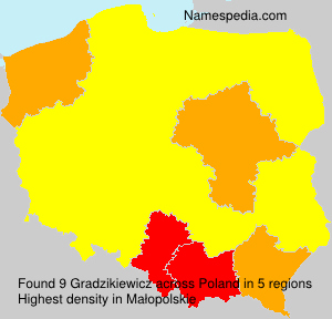 Surname Gradzikiewicz in Poland Surname Gradzikiewicz in Poland