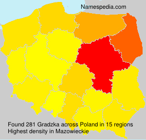 Surname Gradzka in Poland Surname Gradzka in Poland
