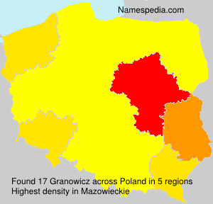 Surname Granowicz in Poland Surname Granowicz in Poland