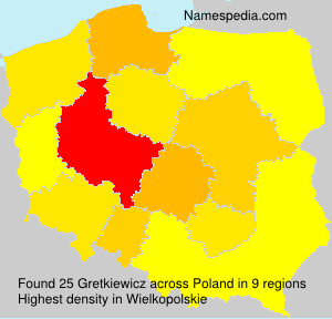 Surname Gretkiewicz in Poland Surname Gretkiewicz in Poland