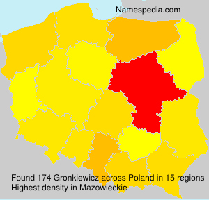 Surname Gronkiewicz in Poland Surname Gronkiewicz in Poland