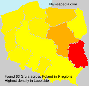 Surname Grula in Poland Surname Grula in Poland