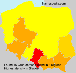 Surname Grun in Poland Surname Grun in Poland