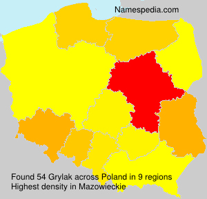 Surname Grylak in Poland Surname Grylak in Poland