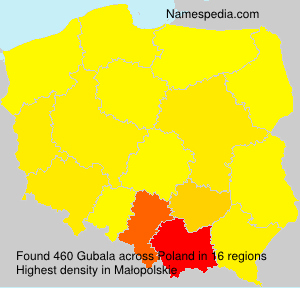 Surname Gubala in Poland Surname Gubala in Poland