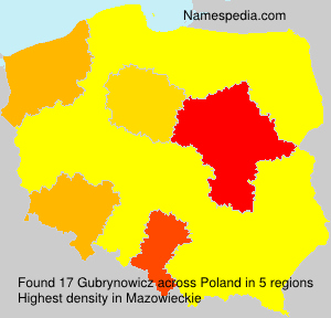 Surname Gubrynowicz in Poland Surname Gubrynowicz in Poland