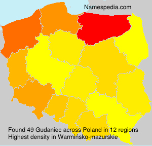 Surname Gudaniec in Poland Surname Gudaniec in Poland