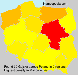 Surname Gujska in Poland Surname Gujska in Poland