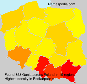 Surname Gunia in Poland Surname Gunia in Poland