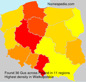 Surname Gus in Poland Surname Gus in Poland