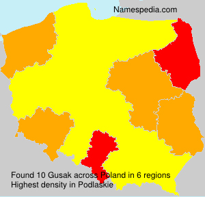 Surname Gusak in Poland Surname Gusak in Poland