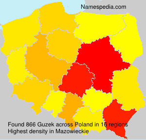 Surname Guzek in Poland Surname Guzek in Poland