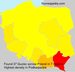 Surname Guziec in Poland Surname Guziec in Poland