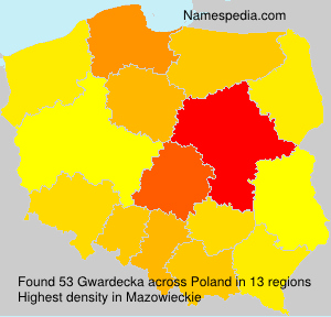 Surname Gwardecka in Poland