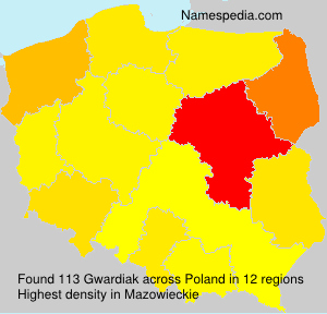 Surname Gwardiak in Poland