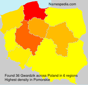 Surname Gwardzik in Poland