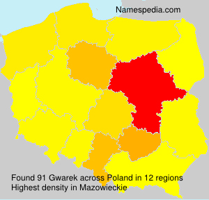 Surname Gwarek in Poland