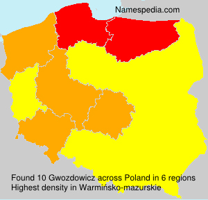 Surname Gwozdowicz in Poland Surname Gwozdowicz in Poland