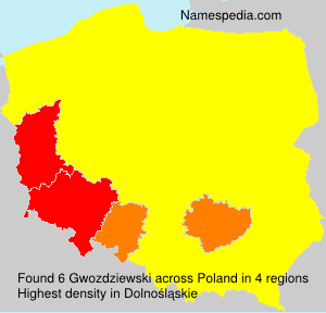Surname Gwozdziewski in Poland Surname Gwozdziewski in Poland