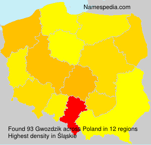 Surname Gwozdzik in Poland Surname Gwozdzik in Poland