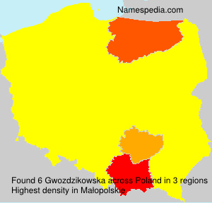 Surname Gwozdzikowska in Poland Surname Gwozdzikowska in Poland