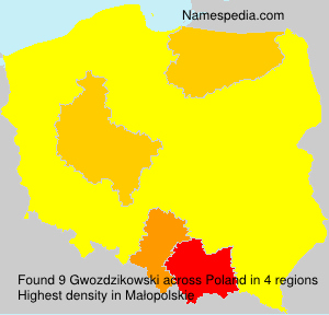 Surname Gwozdzikowski in Poland Surname Gwozdzikowski in Poland