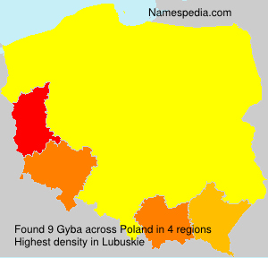 Surname Gyba in Poland Surname Gyba in Poland