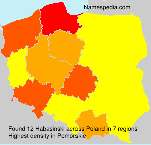 Surname Habasinski in Poland