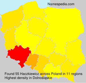 Surname Haczkiewicz in Poland Surname Haczkiewicz in Poland