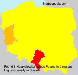 Surname Hadrysiewicz in Poland