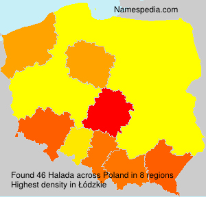 Surname Halada in Poland Surname Halada in Poland