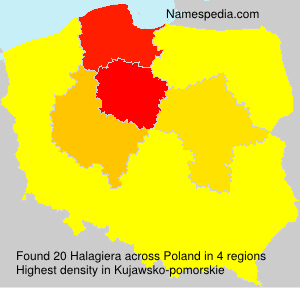 Surname Halagiera in Poland Surname Halagiera in Poland