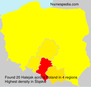 Surname Halejak in Poland Surname Halejak in Poland