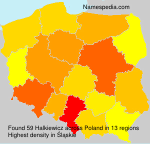 Surname Halkiewicz in Poland Surname Halkiewicz in Poland