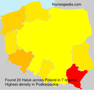 Surname Haluk in Poland Surname Haluk in Poland