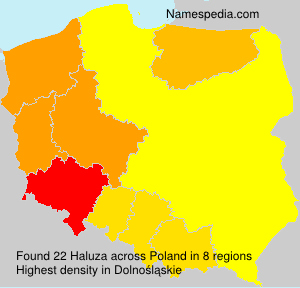 Surname Haluza in Poland Surname Haluza in Poland
